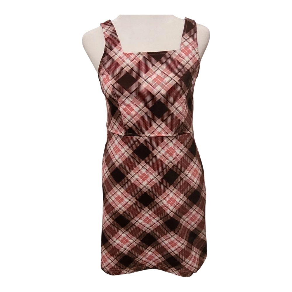 Cato Geometric Patterned girls plaid mini dress size‎ L (14-16)